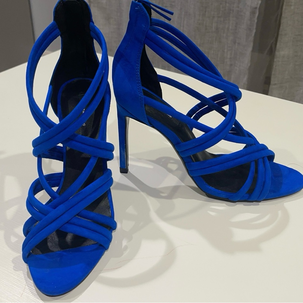 Zara Blue strapped heels